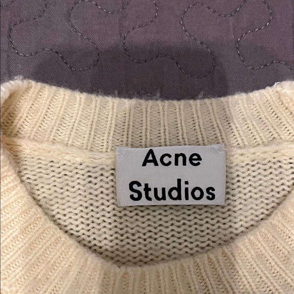 Acne Studios Pale Yellow Crew Neck Sweater - Picture 2 of 4